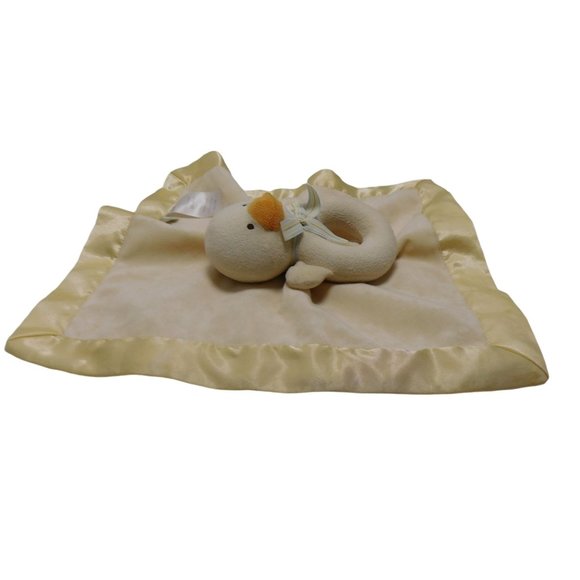 Carter's Lovey Duck Ring  Rattle Yellow Plush Security Blanket - Picture 5 of 10